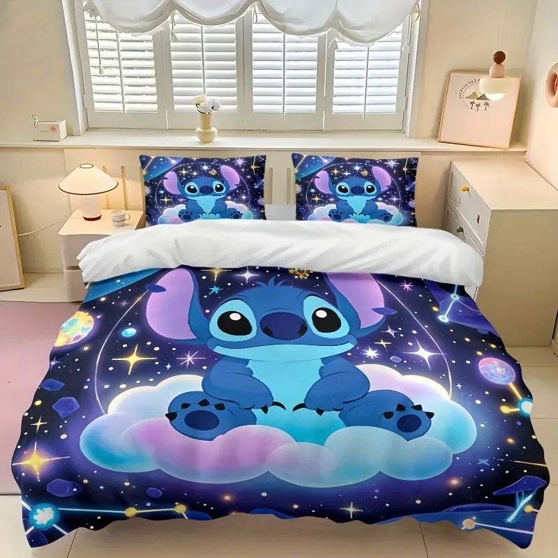 

Комплект пододеяльников Stitch, одеяло, постельное белье, 3d детский комплект постельного белья, 3 предмета, 1 пододеяльник, королевский размер