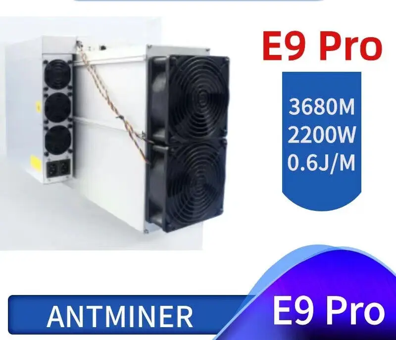 اشتري 2 واحصل على 1 مجانًا Bitmain Antminer E9 Pro 3680Mh/s 2200W ETC Asic Miner 0.6J/M Bulid-in PSU