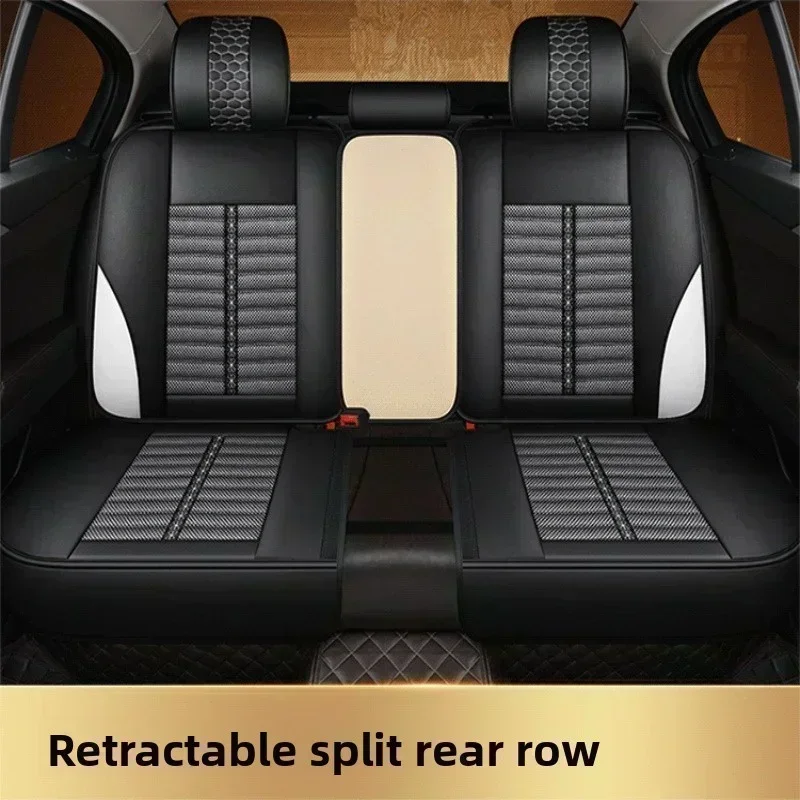 Housse de siège de voiture imperméable et résistante à l'usure, en cuir artificiel et lin, confortable, entièrement enveloppante, pour Ford F-150
