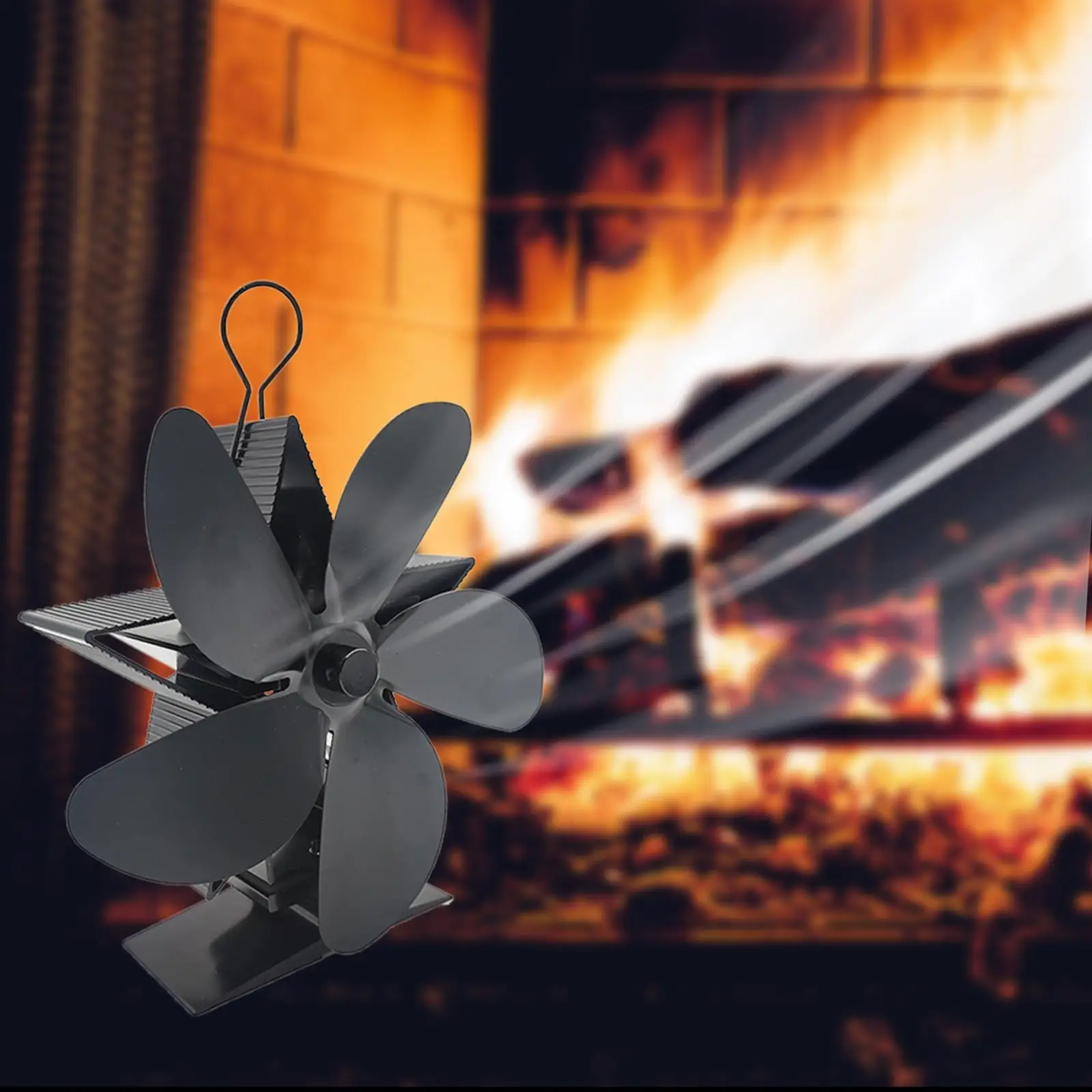 

Fireplace Fans, 5 Heat Powered Fan, Wood Fans for Silent Heat Powered Fireplace Fan Log Burner Efficient Heat Distribution