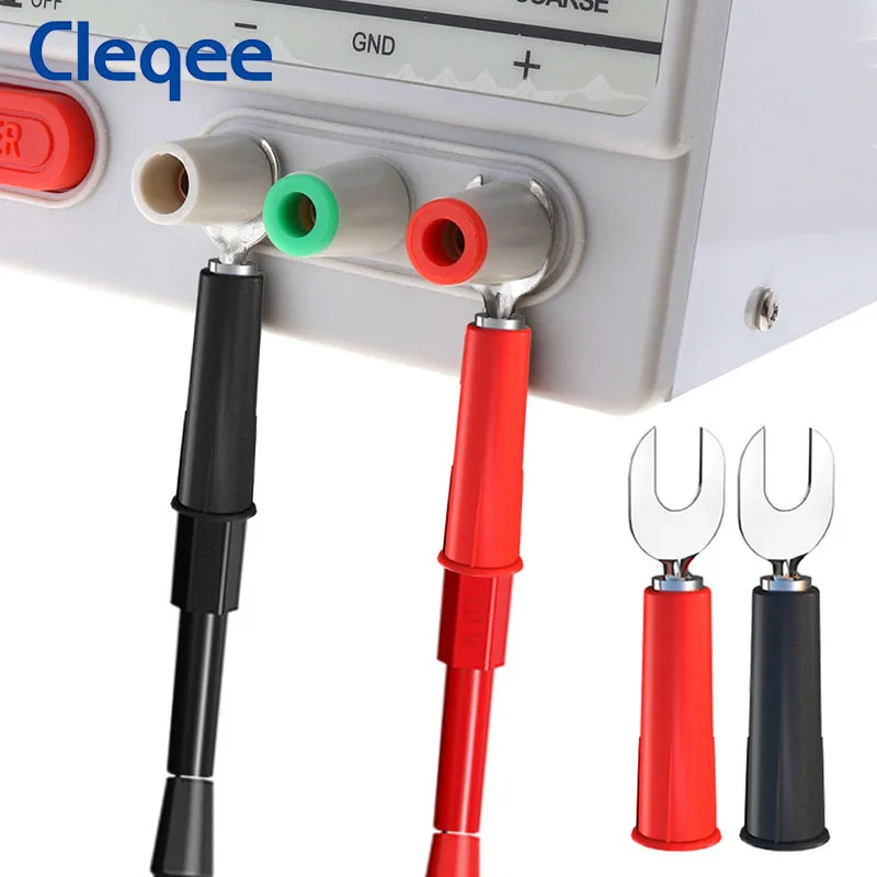 Cleqee 멀티미터 테스트 리드 키트, 악어 클립 교체 가능, 1mm, 2mm 바늘 프로브, 120cm 케이블, 1000V, P1503B, 18 개