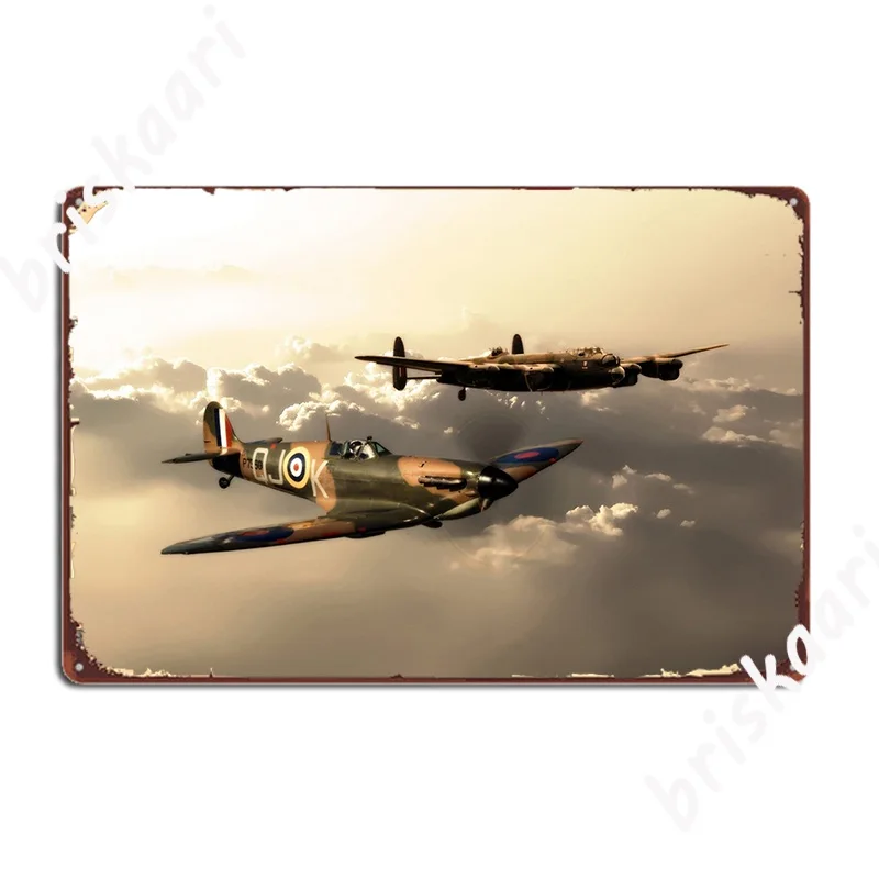 Bbmf Spitfire And Lancaster Metal Sign Create Plaques Pub Garage Club Party Tin Sign Poster