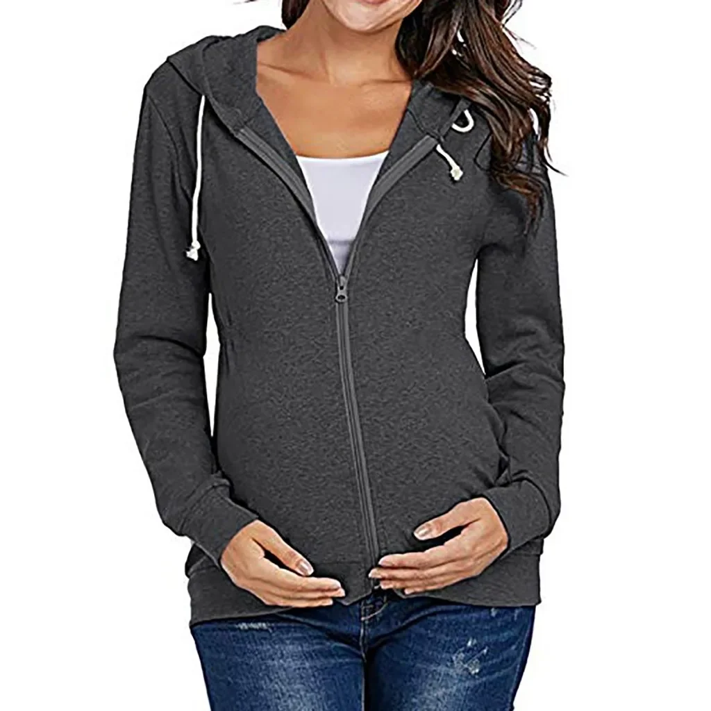 Maternity Pregnancy Hoodies Clothes for Pregnant Warming Women Long Sleeve Sweater Blouse Outwear Clothing Mother Tops