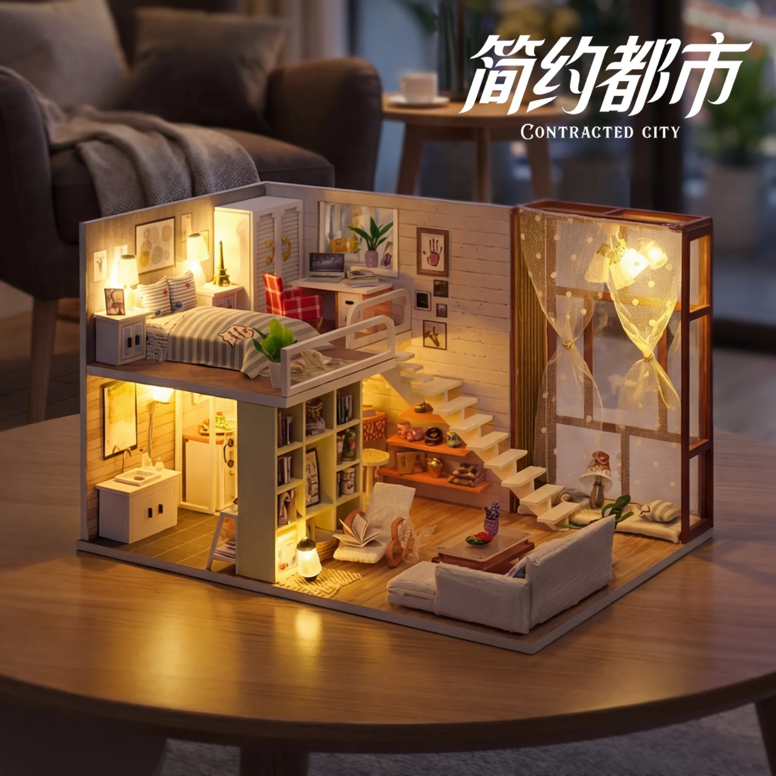 Kit de modèle de Villa Miniature urbaine, bricolage, maison artisanale créative, assemblage de Puzzle Simple de Style ville pour loisirs et artisanat, vente en gros