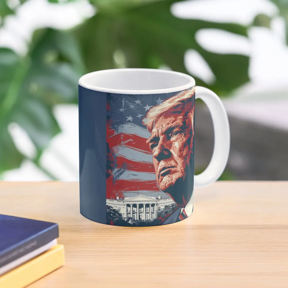 Victory Donald Trump Classic  Mug Tea Printed Cup Simple Gifts Picture Drinkware Photo Coffee Design Handle Round Image