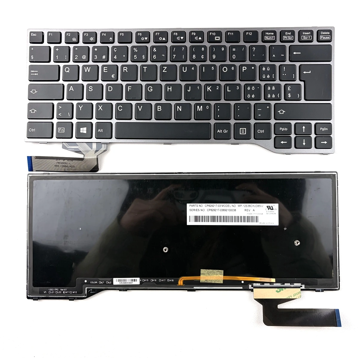Swiss Backlit Laptop Keyboard For Fujitsu LifeBook E544 E546 E547 E733 E734 E736 E743 E744 E746 Series