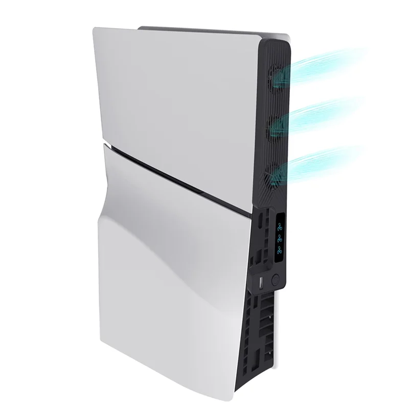 ABKI-For PS5 مروحة تبريد وحدة التحكم مروحة تبريد خلفية 9500 دورة في الدقيقة مبرد الهواء مع 3 مراوح سرعة لمبرد تبريد وحدة التحكم النحيفة PS