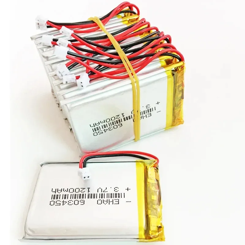 

10 шт. 3,7 В 1200 мАч LiPo аккумулятор + JST ZH 1,5 мм 2-контактный разъем для GPS DVD мобильных видеоигр электронные книги 603450