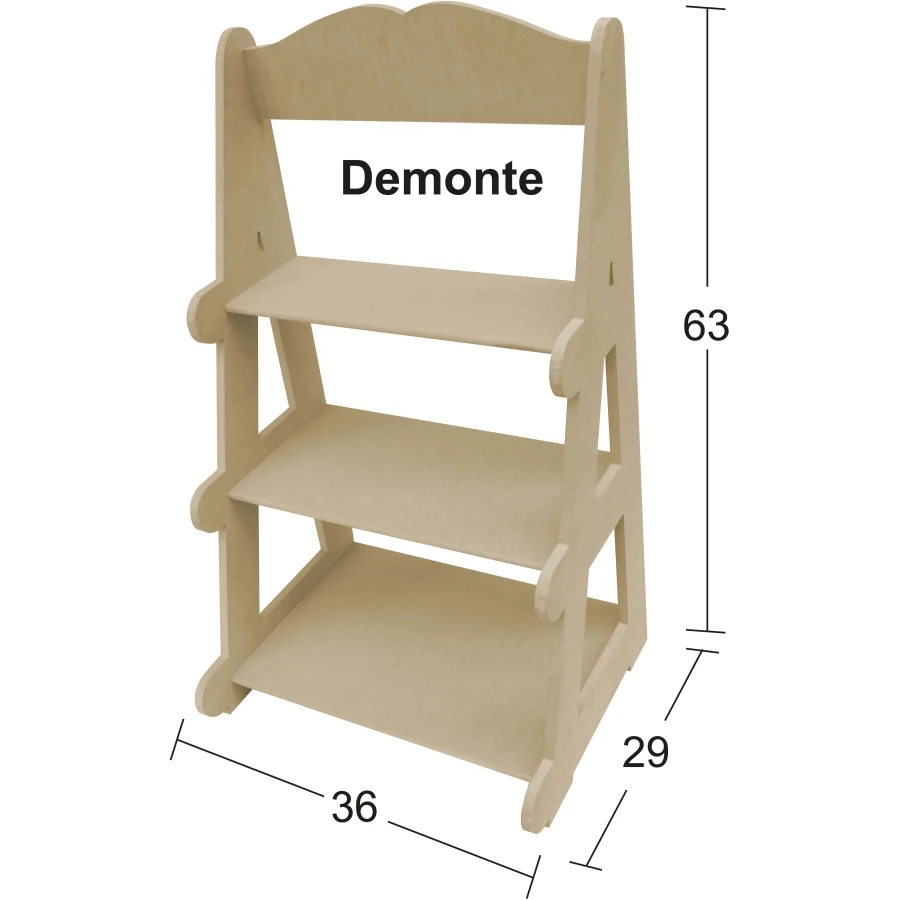 L335 3 Layer Rack, Disassemble Raw Wood Mdf Wall Rack