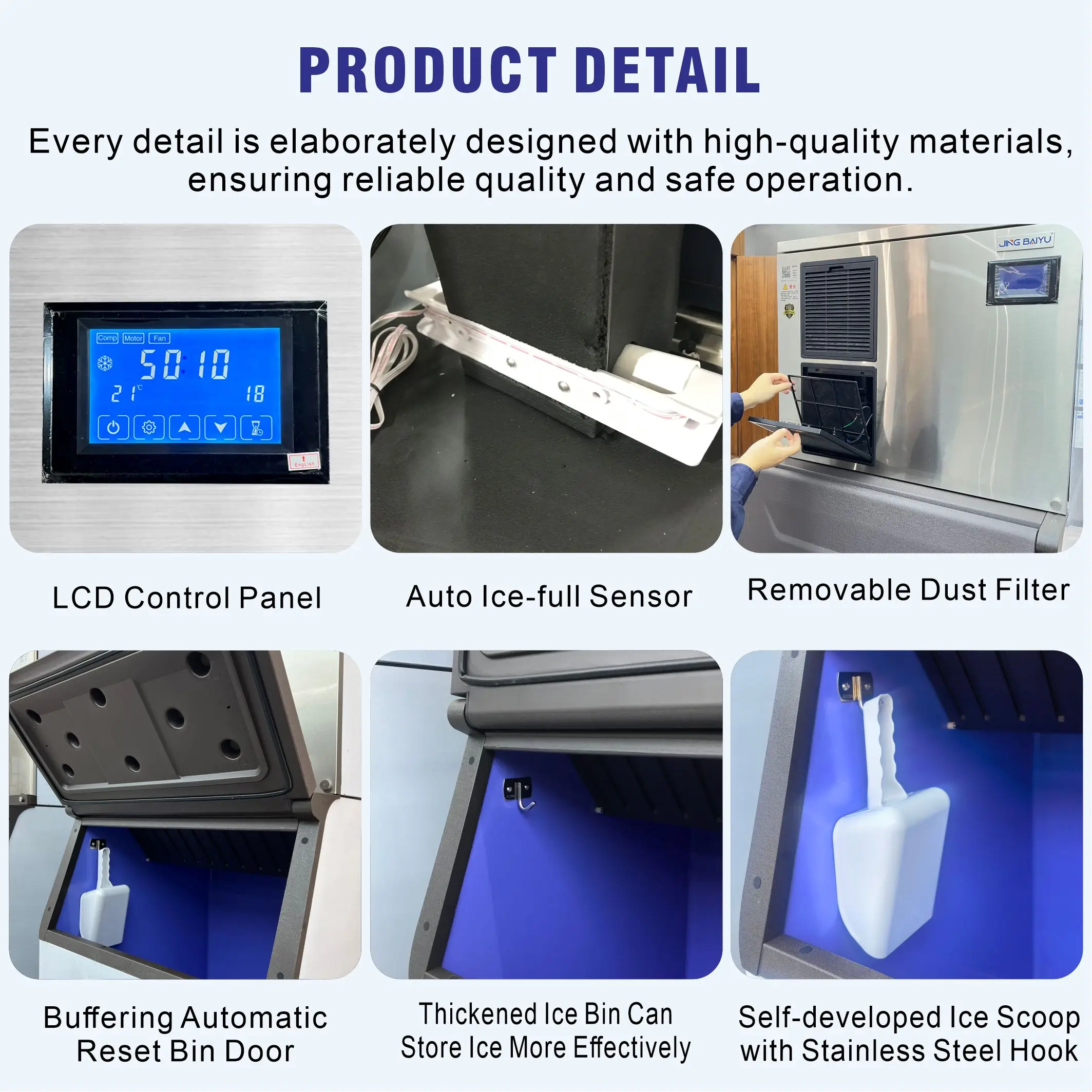 BY-700A(X) Air Cooled Snowflake Ice Maker High Precision Commercial for Medical Experiment Food Processing Catering Industry