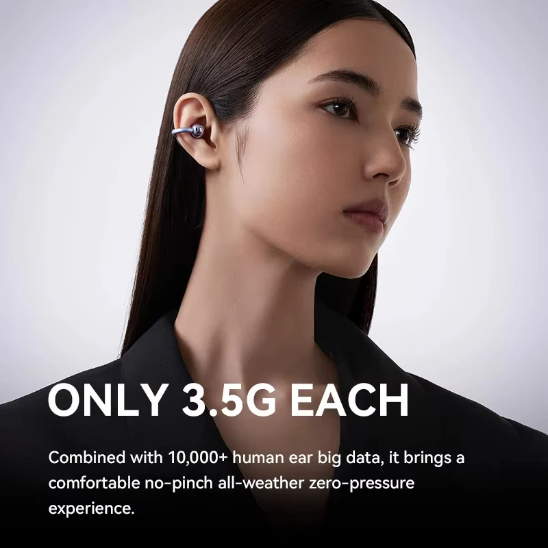 Sanag S6S Wireless Earphone Ear Clip 3D Stereo Sound AI Calling Noise Reduction Long Battery Life Custom Sports Music Headphone