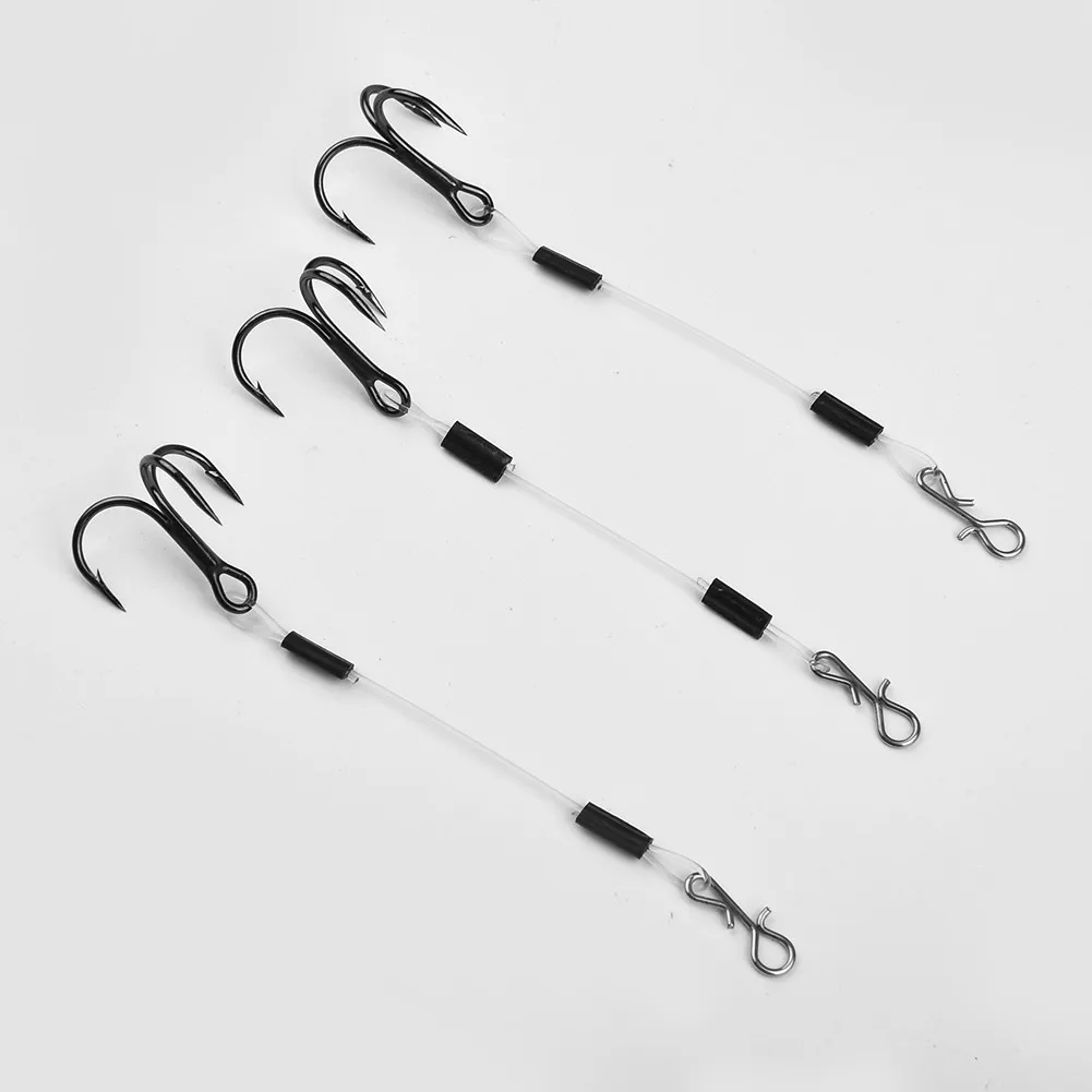 Fishing Hook Tackle Stainless Steel 6/8/10cm Predator-Lure Pike Perch Bass Texan Hook Pike Leash Fishing Accessories