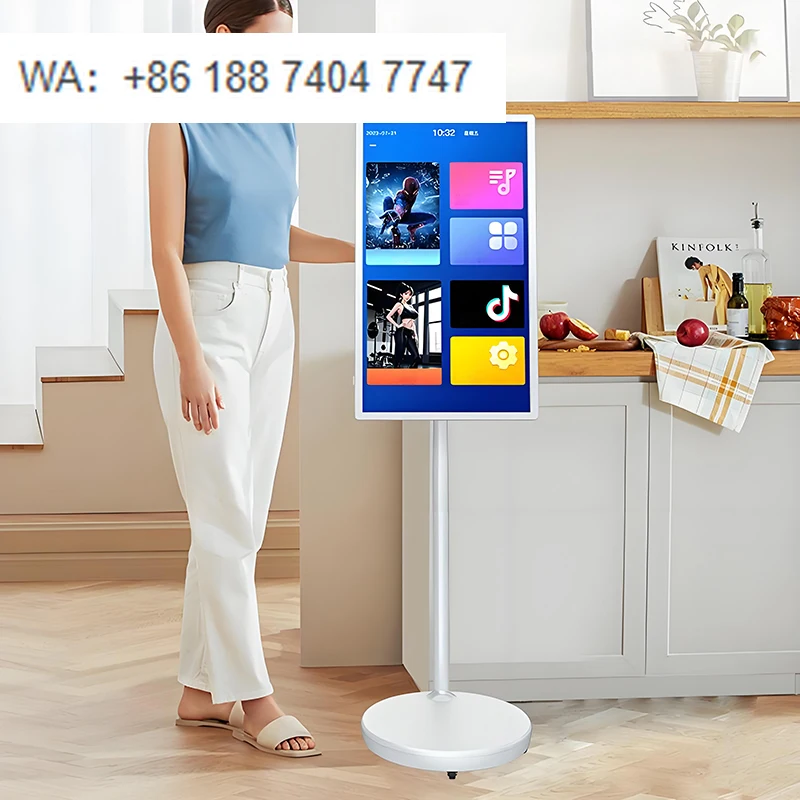 

21.5 32 Inch Smart TV Wireless Indoor Portable Display Movable Mobile Android Interactive Touch Screen for Home