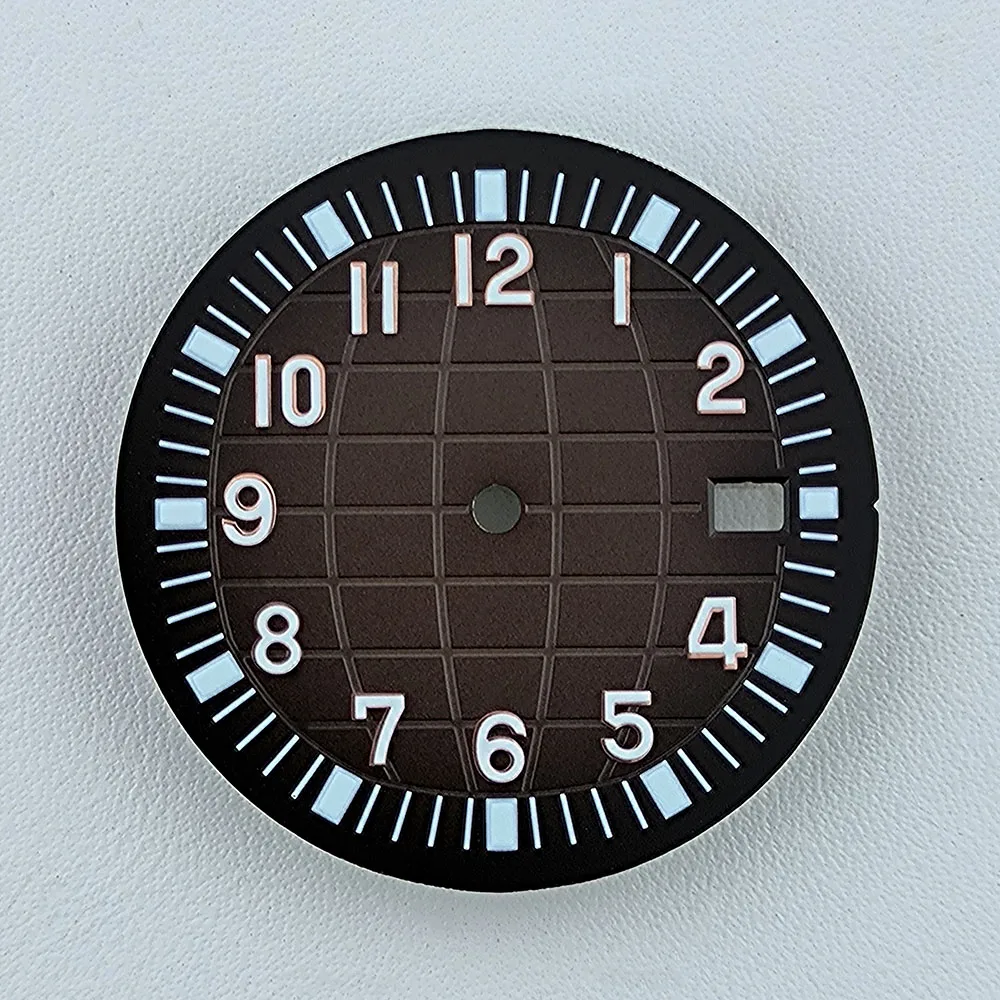 NH35 다이얼 32mm 시계 다이얼 맞춤형 로고 다이얼 NH35 NH36 무브먼트 시계 액세서리 용 녹색 발광 다이얼