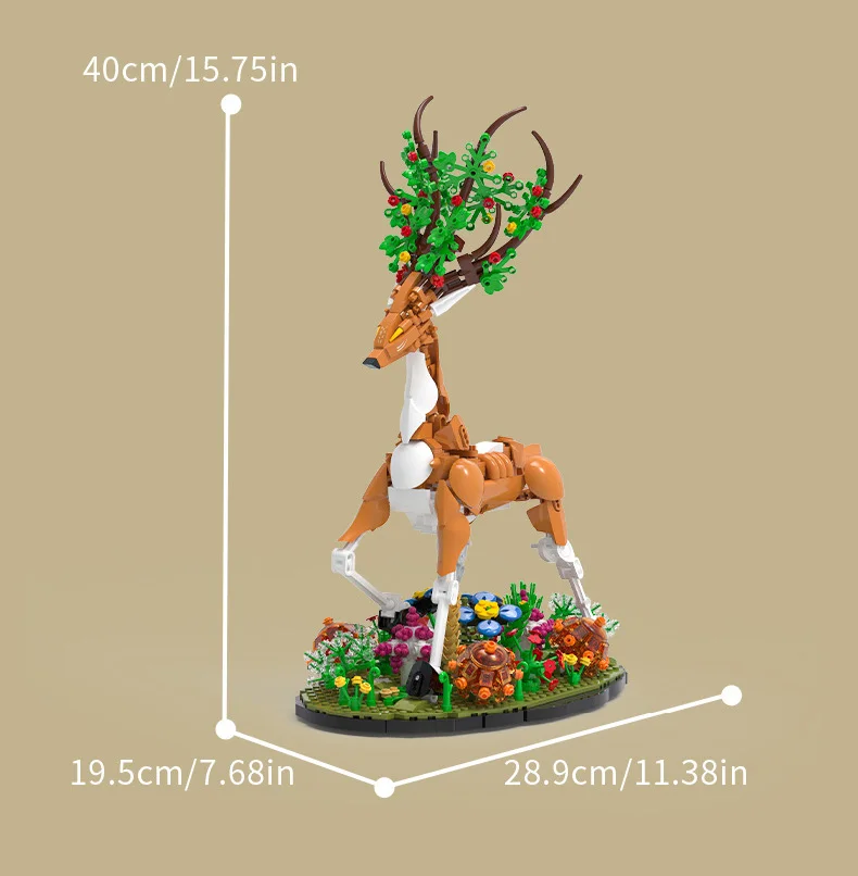 Idea Animals Moc Bausteine-Set: Waldhirsch-Modell zum Bauen – Lernspielzeug und Klemmbausteine-Kollektion für Geschenke und Heimdekoration – Detail 5