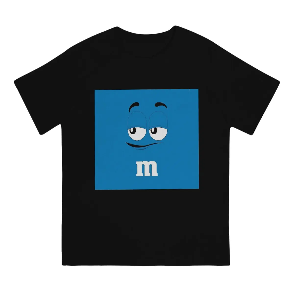 Novelty Blue M Chocolate Face T-Shirt Men Crew Neck T Shirts M Chocolate Short Sleeve Tees New Arrival Clothing