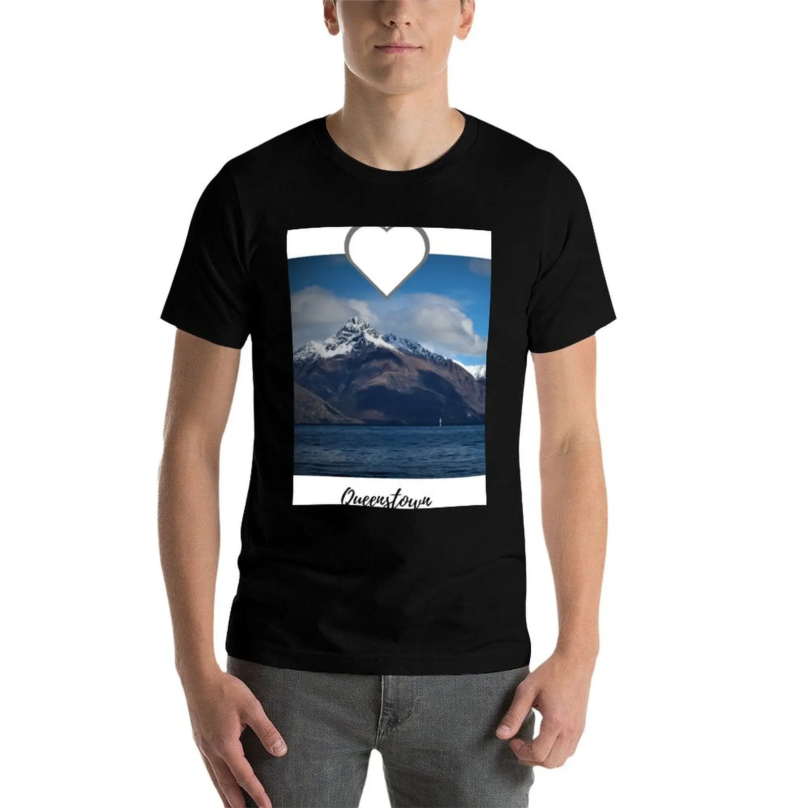 تي شيرت Queenstown تي شيرت للرجال بقصة ضيقة تي شيرت رجالي برسومات تي شيرت #5