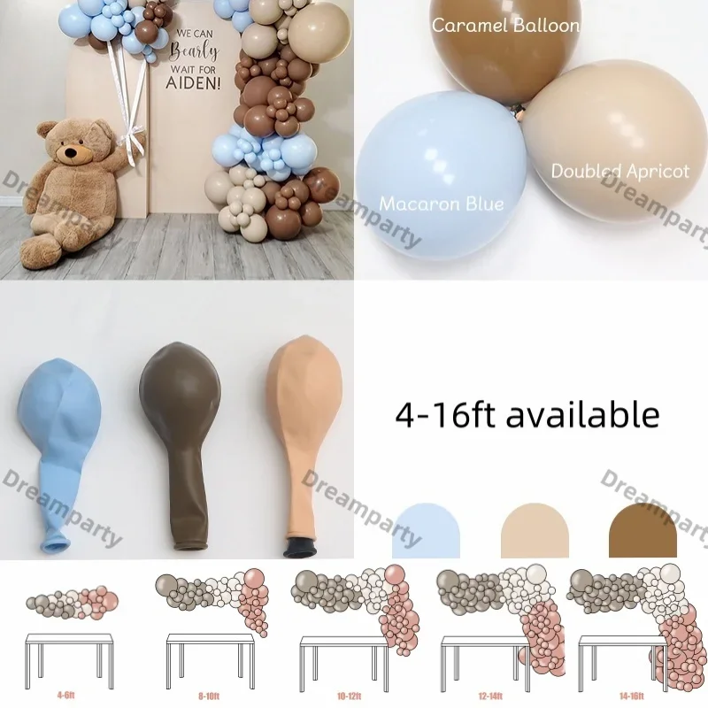 

Neutral Balloons Garland Set Blue Apricot Caramel Ballon Arch Baby Shower Baptism Gender Reveal Wedding Bride to Be Decorations