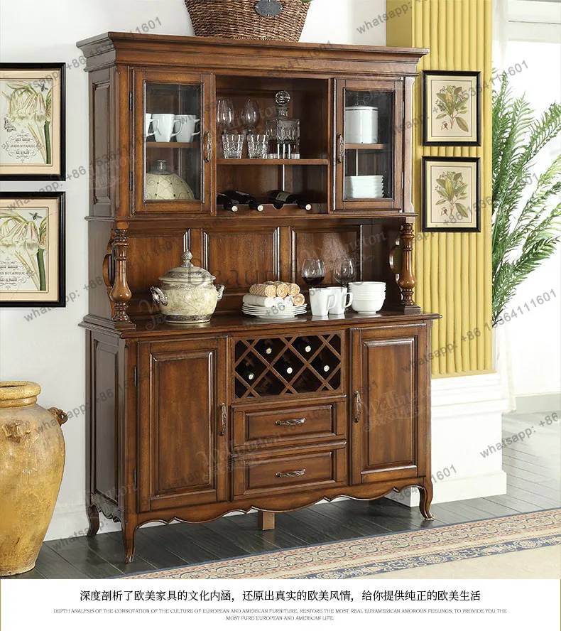American simple and beautiful solid wood dishboard cabinet rural restaurant retro furniture decorative cabinet