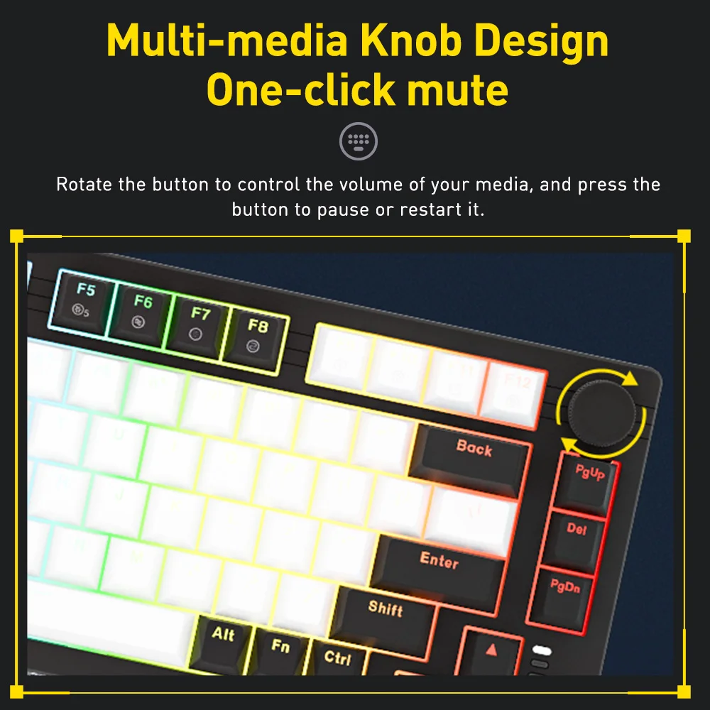 Imagem -02 - Teclado Mecânico com Junta com Fio Dareu Rolagem de Teclas n Antifantasmas Retroiluminação Rgb Interruptor de Sonho com Botão Multimédia