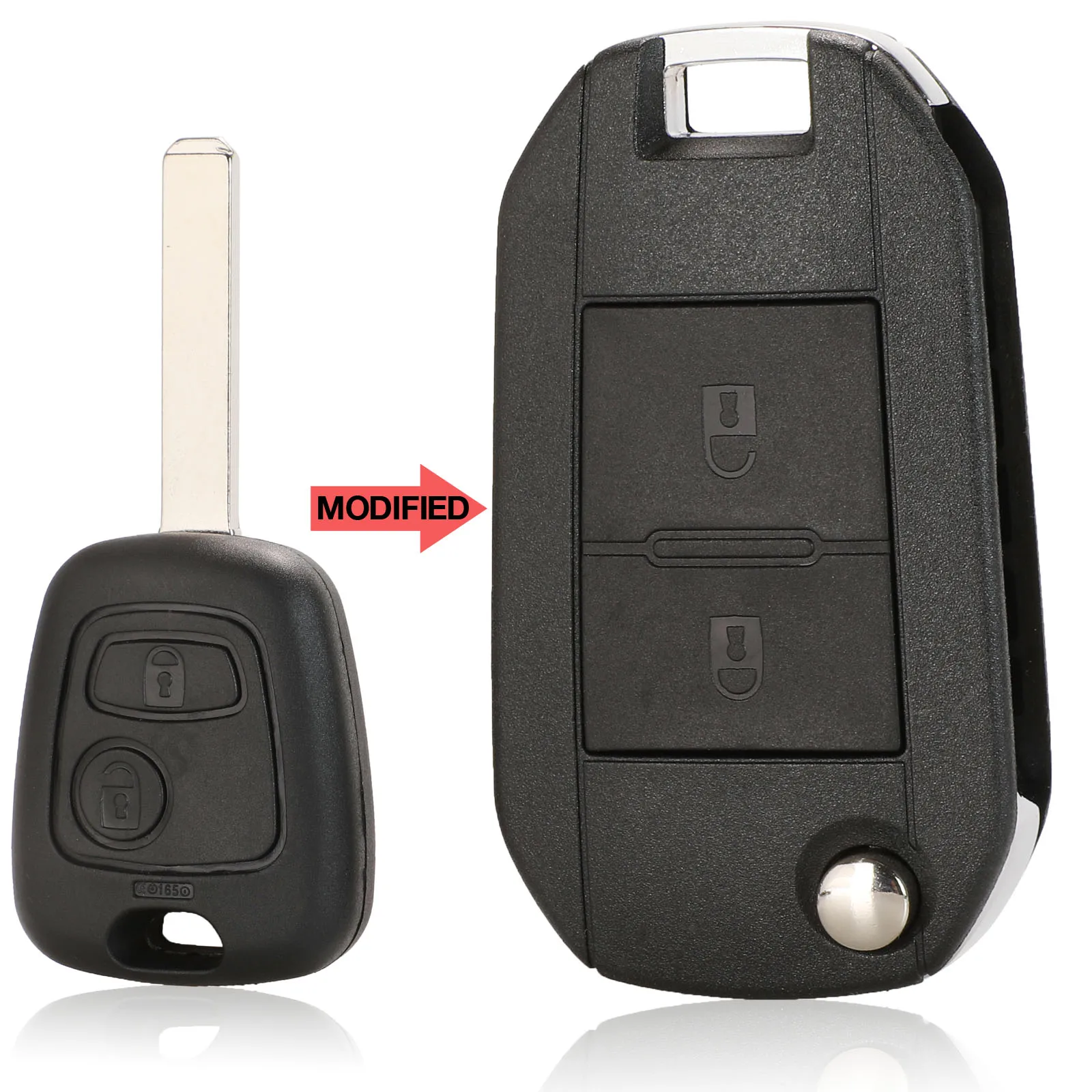 jingyuqin Remote Car Key Fob Shell Case Cover 2 Buttons For Peugeot 106 206 306 406 For Citroen C2 C3 Xsara Picasso