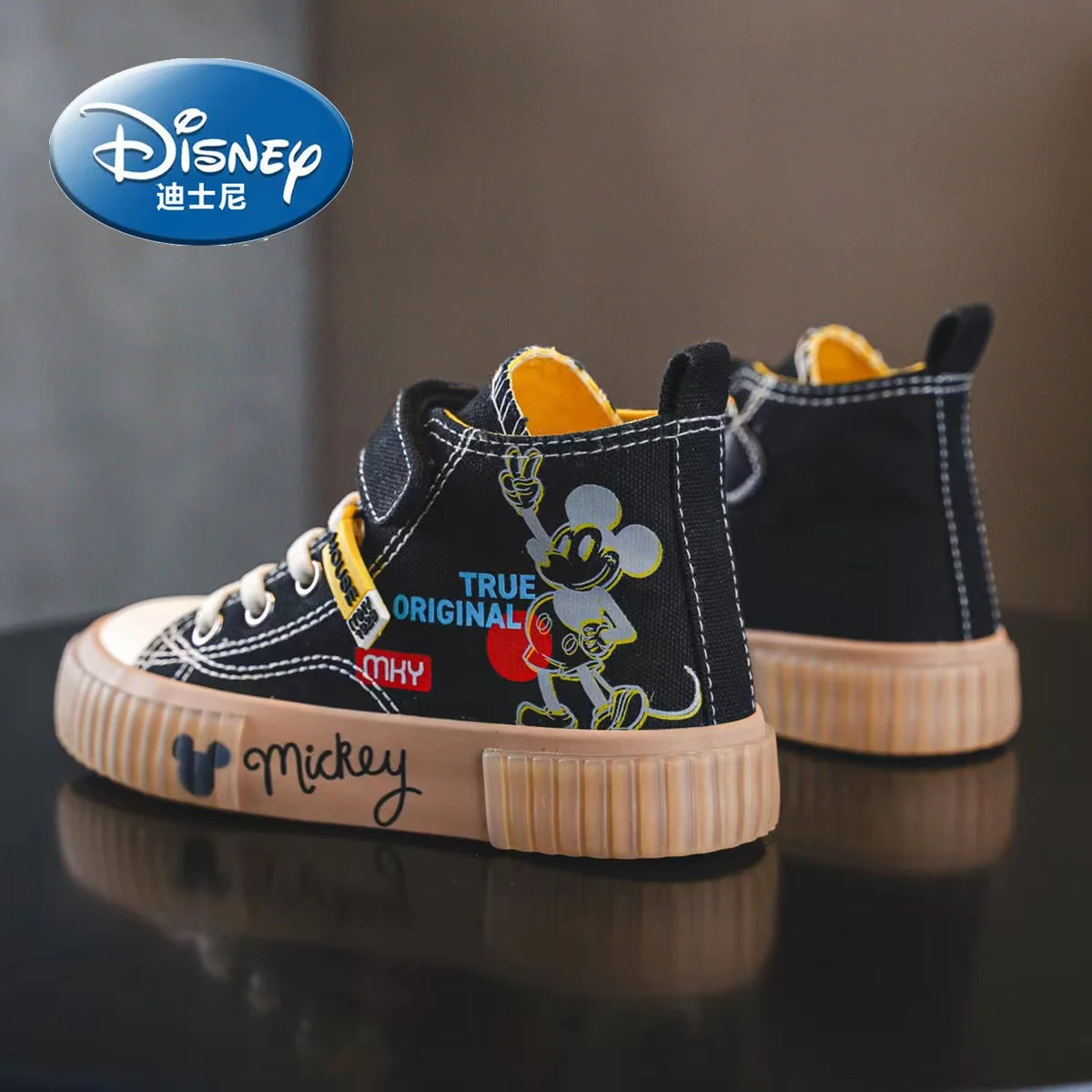 mickey spring autumn high-top canvas shoes girls princess new cartoon baby canvas shoes children's parent-child casual shoes