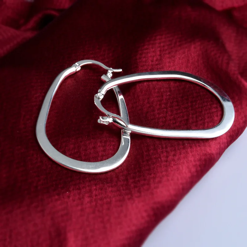 Neue 925 Sterling Silber Ohrringe U-förmige Glänzende Schlichte Ohrringe für Damen Schmuck Geschenke