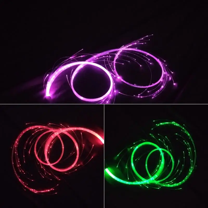 2023 LED Fiber Optic Whip USB Rechargeable Optical Hand Rope Pixel Light-up Whip Flow Toy Dance Party Lighting Show For Party