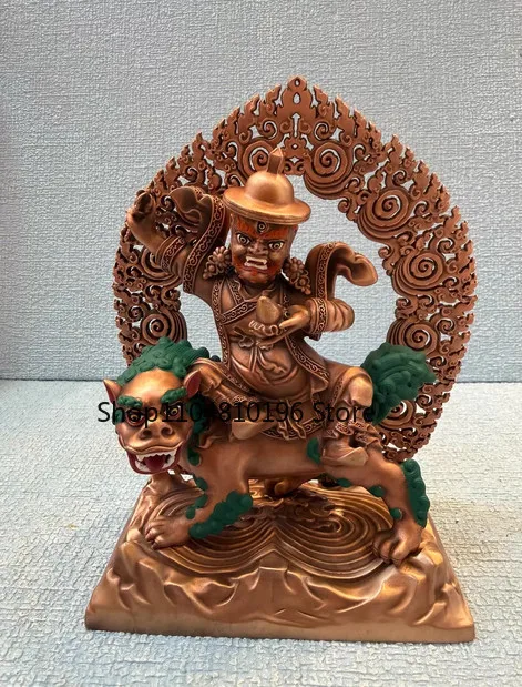 15CM Tibet Damchen Dorje Legpa Vajrasadhu Nyingma Protector Copper Statue