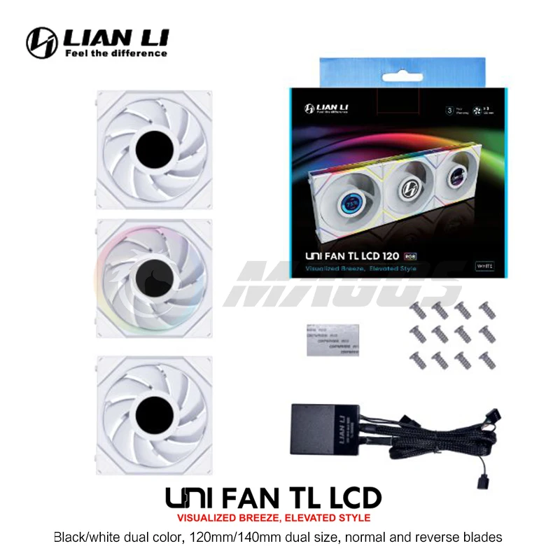 Imagem -05 - Lian li Lcd-case Fan Frente e Verso Monitor Display Tl120 Tl140 16 400x400 pc Pcs Pack Nova Chegada