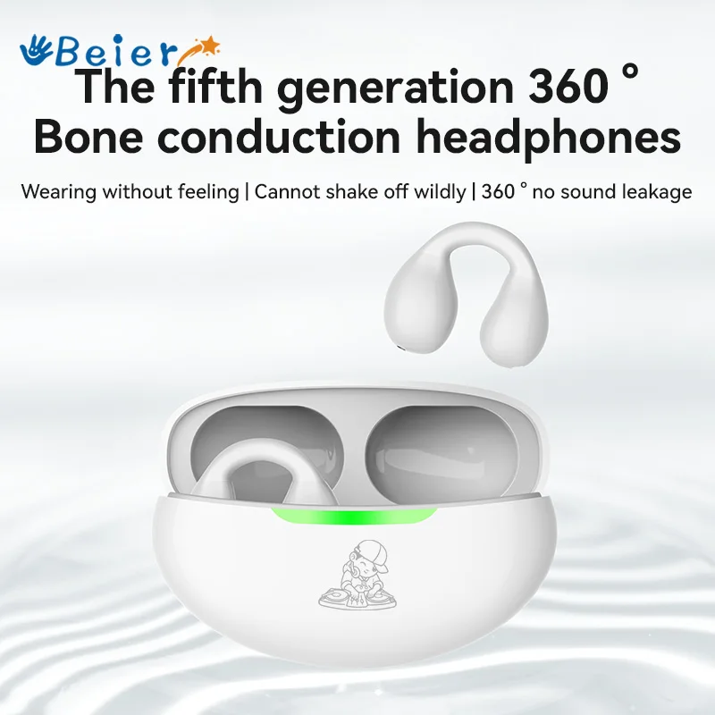 Beier Bluetooth 5.3 Earphones K10 True Wireless Earbuds Bone Conduction Earclip TWS Sports Gaming Headest Waterproof Headphones