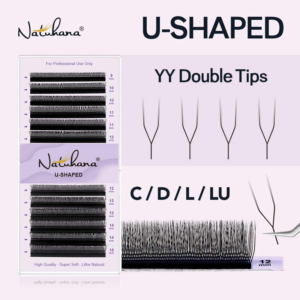 SAKURAHANA U-förmig -YY 3DW 4DW 5DW Wimpernverlängerung Superweiche vorgefertigte Volumenfächerwimpern C/D Natürliche Wispy Lash für Make-up