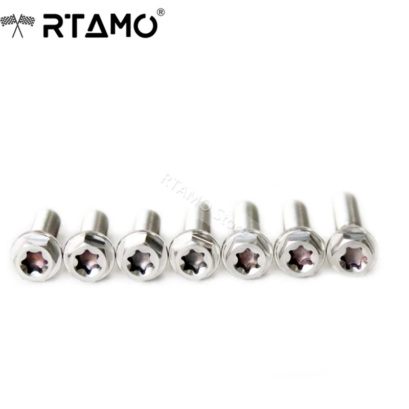 RTAMO Titanium Flange Torx Head Bolt 1PC M6 Full-Forged T30 Silver Color