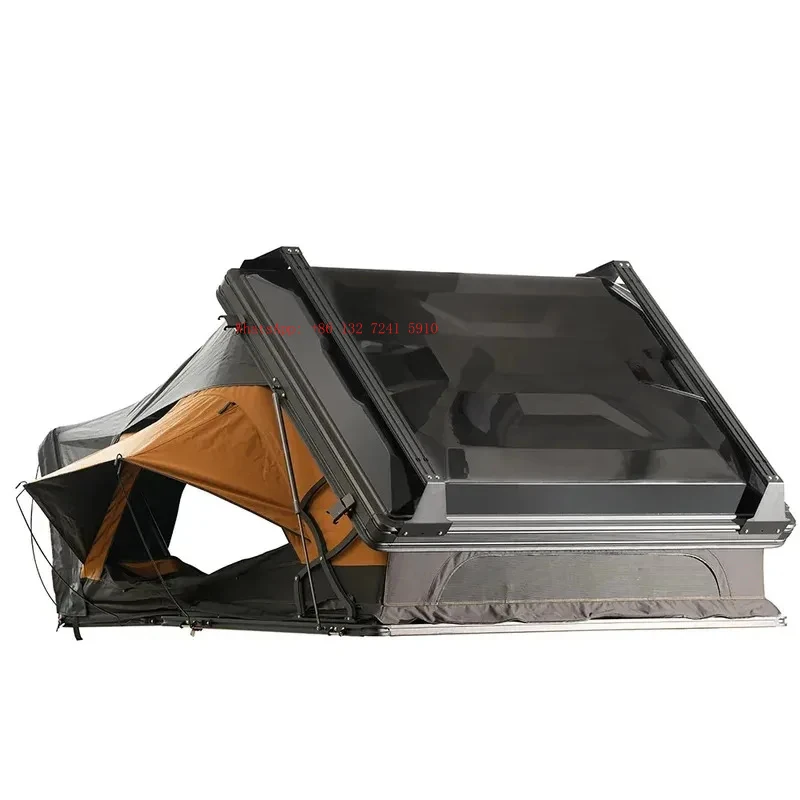 Hongsheng 300gsm Polyester 3-4 Person Car Rooftop Tent, Hard-Shell Camping/Hiking Outdoor Tent