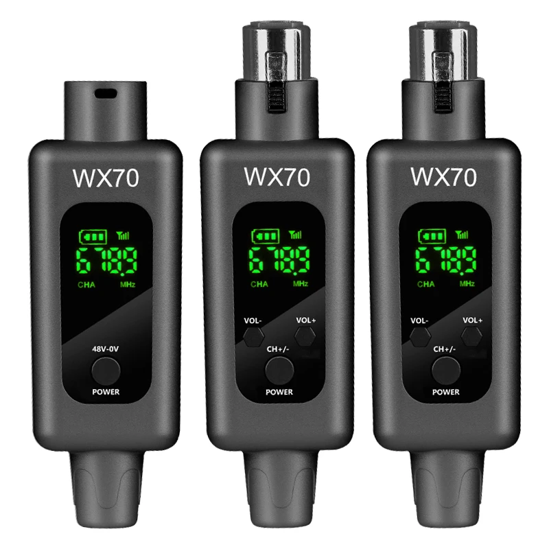 Professional UHF Wireless Microphone Converter Wireless System XLR Transmitter and Receiver Support 0V 48V Mics