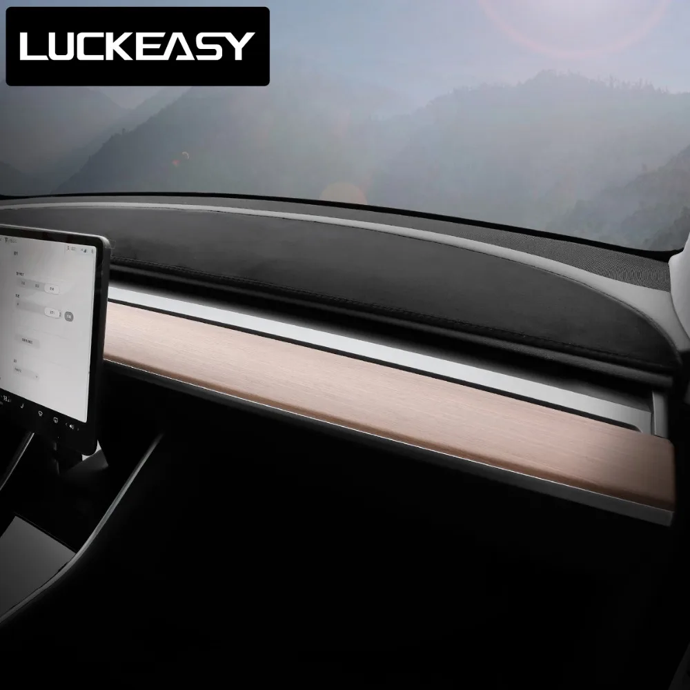 LUCKEASY For Tesla Model 3 Carpet Cover Sunscreen Insulation Instrument Panel Protection Mdoel3 2017-2023 Dashboard Proof Mat