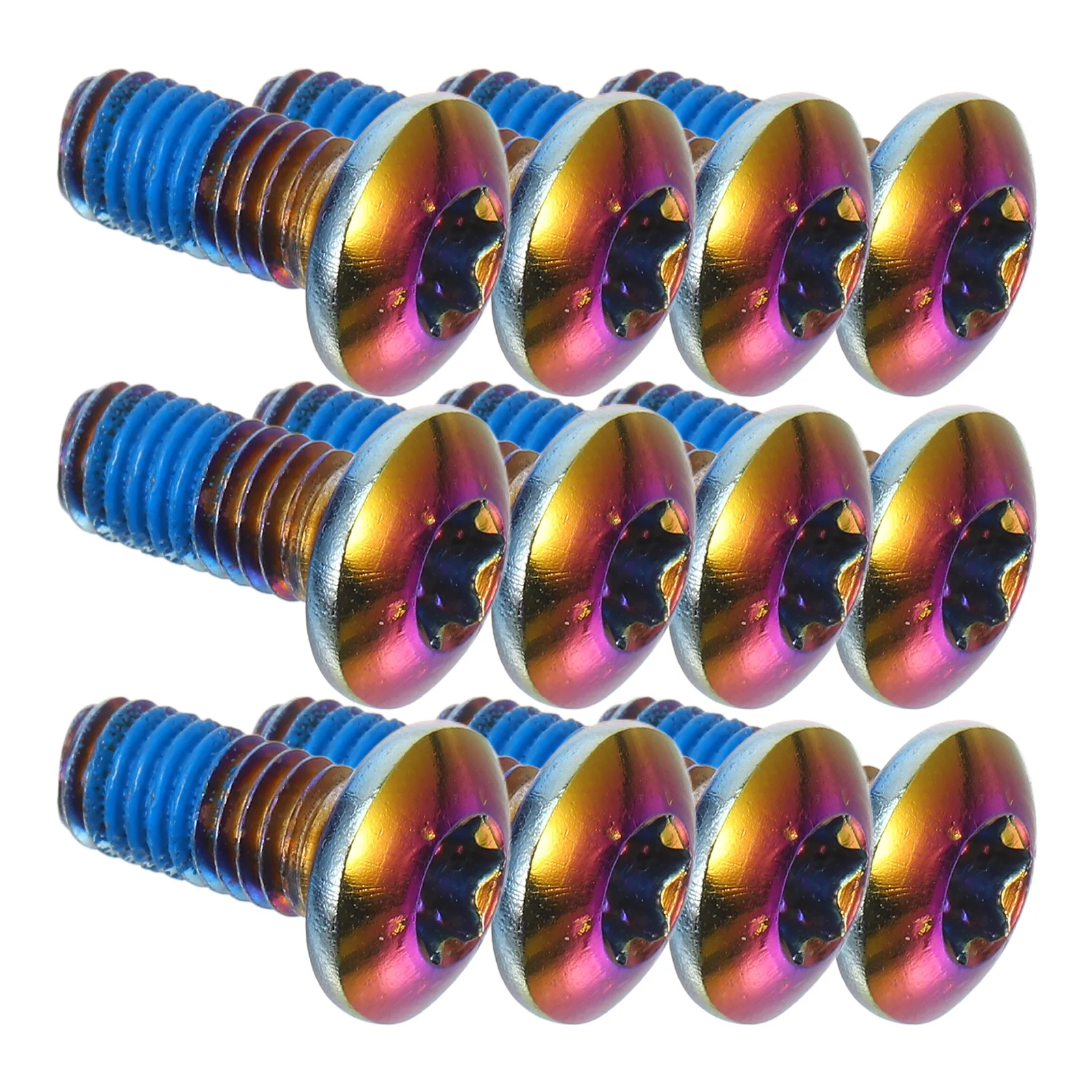 12Pcs Titanium Steel Colored Bike Screws High Strength Disc Brake Bolt Screws for Mountain Touring Road Hybrid Bikes