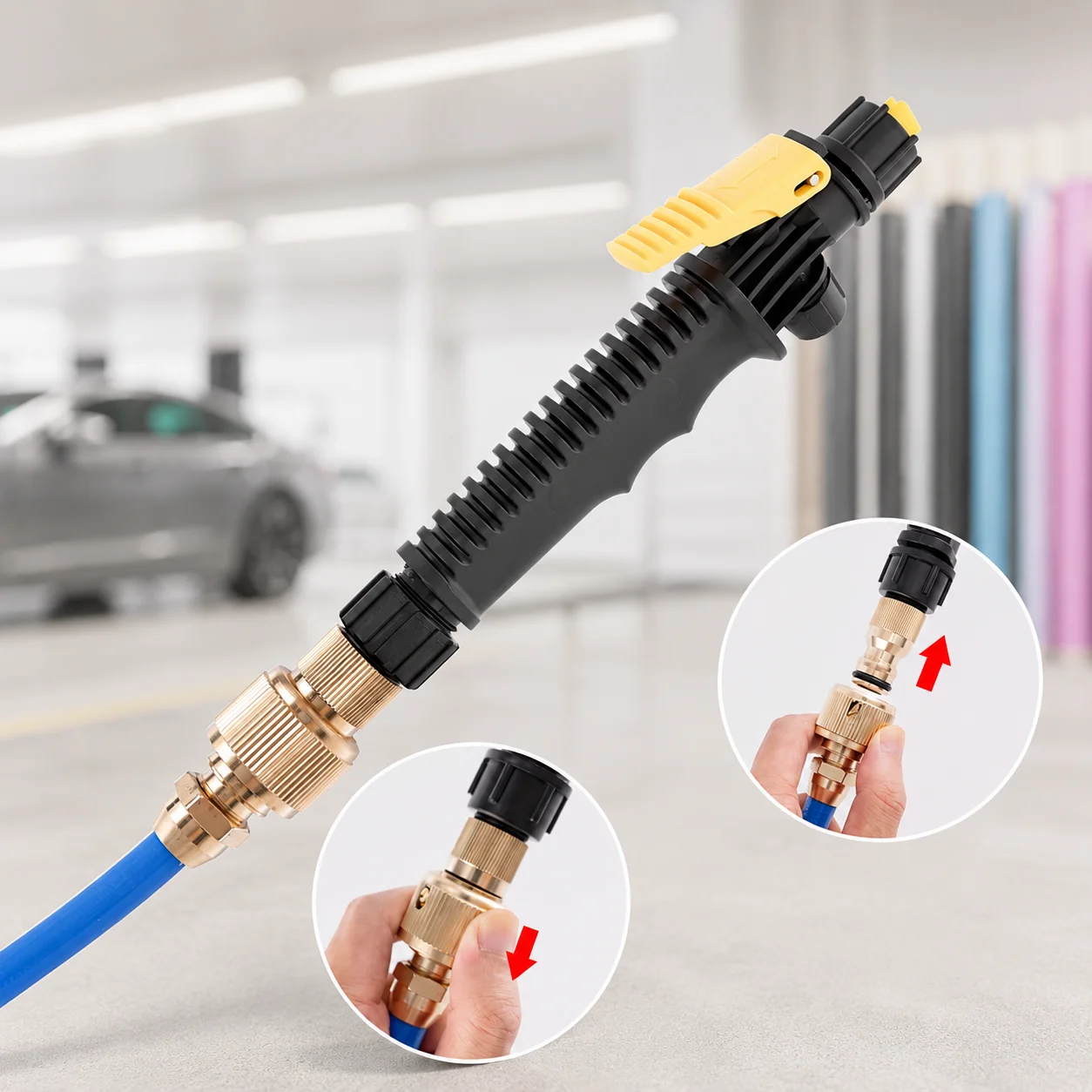 Replacement Spray Gun Kit with Hose and Adjustable Nozzle for Car Wash Tanks, PPF and Window Tint Film Installation Tool