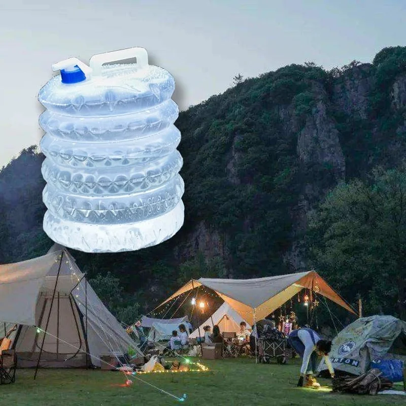 5L-15L Outdoor Collapsible Water Bag Camping Foldable Water Containers Drinking Multifunction Telescopic Storage Water Bottle