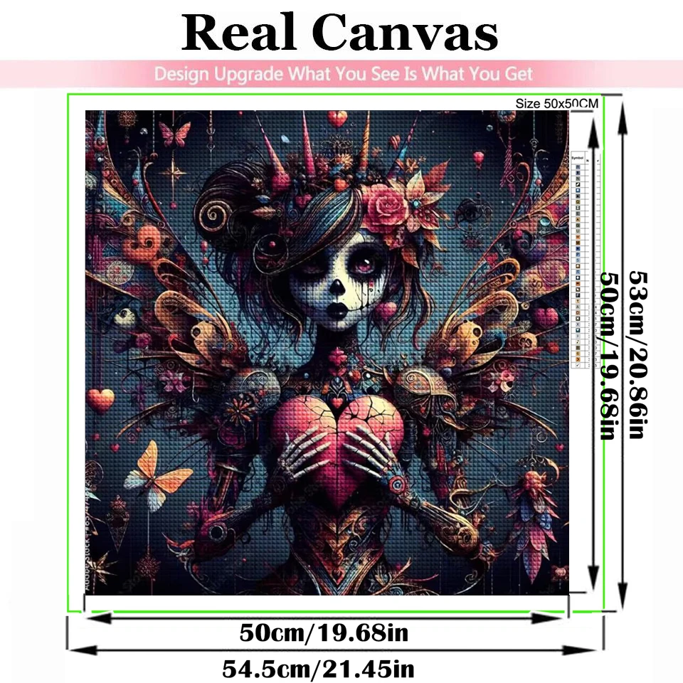 Skull Angels Wing Diamond Painting Kits Diy Jewelry Cross Stitch Full Square Round Diamond Mosaic Rhinestones Cartoon Home Decor