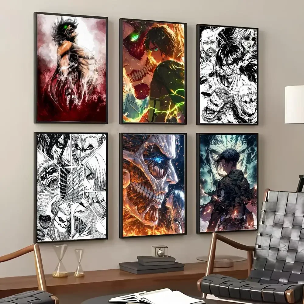 Cool Anime A-attack on Titan Painting Calligraphy Cotton Canvas Wall Art Poster HD Print Modern Home Decor Painting