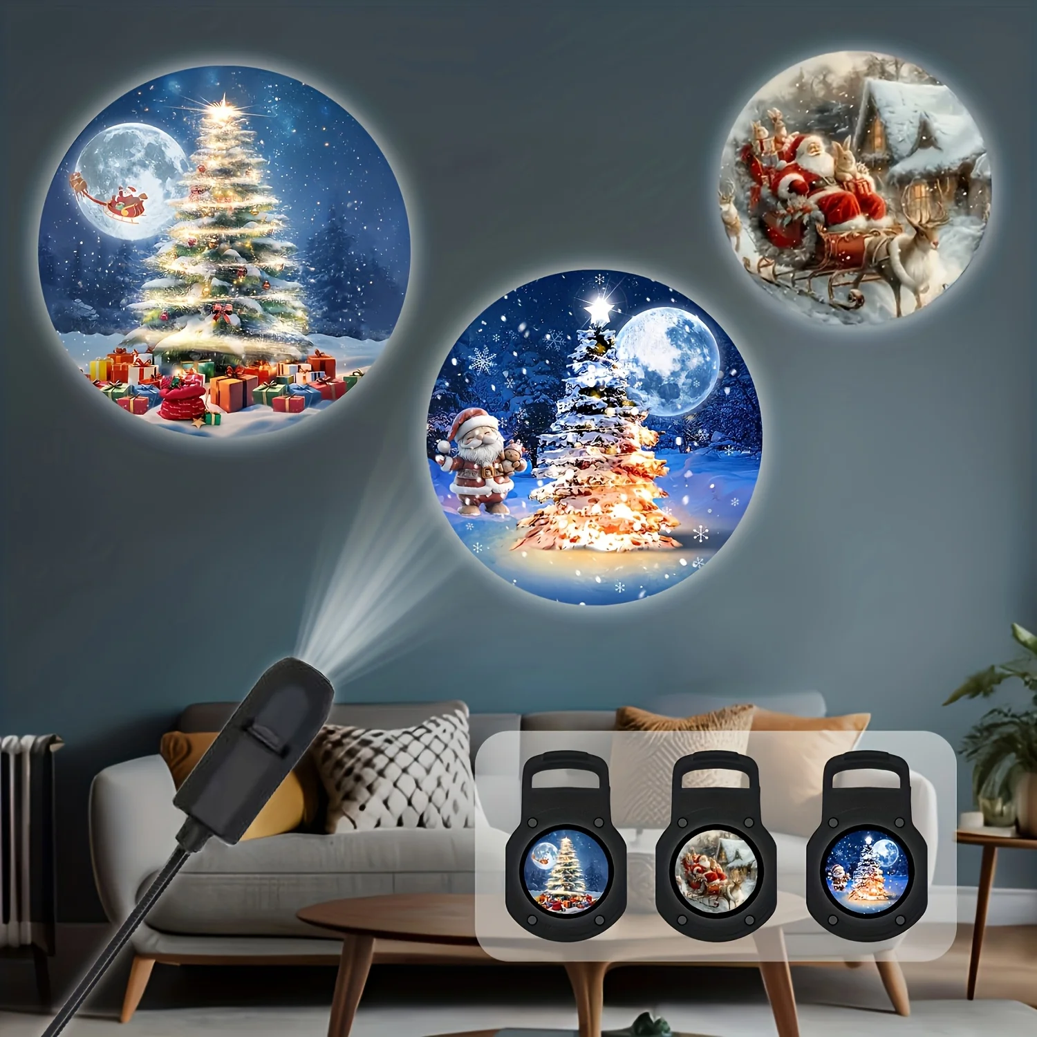 LED USB-projectorlicht 1/3PCS projectiepatronen - Verstelbaar USB-nachtlampje voor thuis, binnenmuur, tuindecoratie, USB-voeding