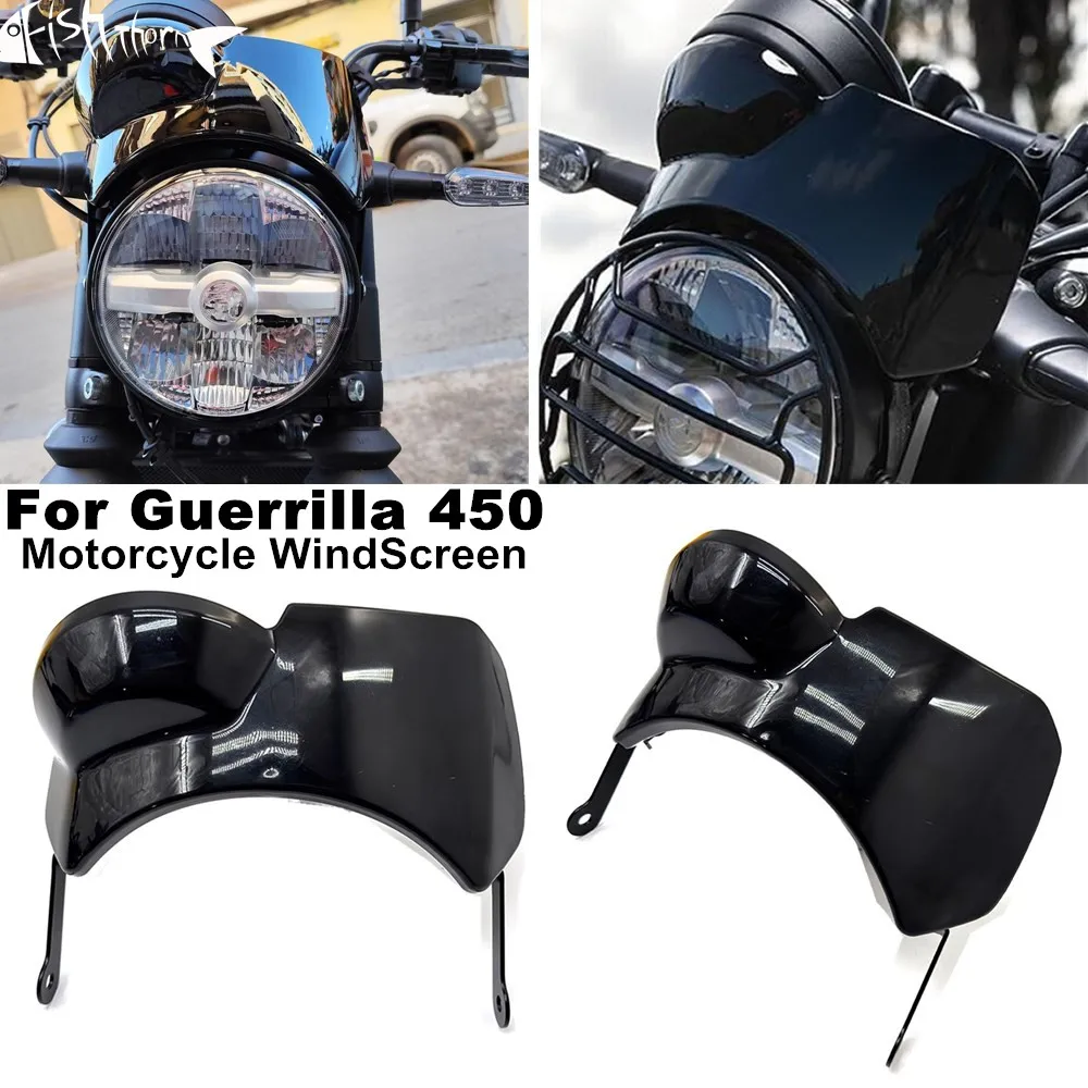 

New Motorcycle Windshield Windscreen Windproof Wind Screen Deflector Sunshade For Guerrilla 450 Guerrilla450 2024 2025