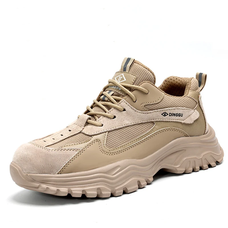 mens fashion breathable steel toe covers work shoes summer safety boots outdoors worker security sneakers protective footwear