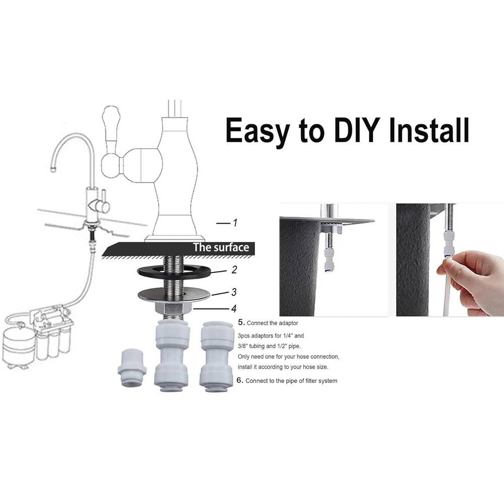Kitchen Water Filter Faucet Single Cold Water Faucet 1/4 3/8Inch Hose Reverse Osmosis Filters Parts Purifier Direct Drinking Tap