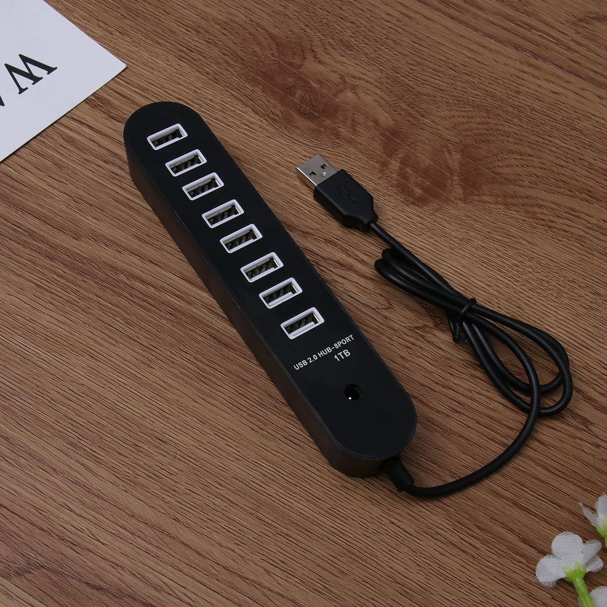 8-Port USB 2.0 Hub High-Speed Compact USB C Adapter Portable Laptop Computer Tablet Phone Long Strip Power Strip Type C Hub