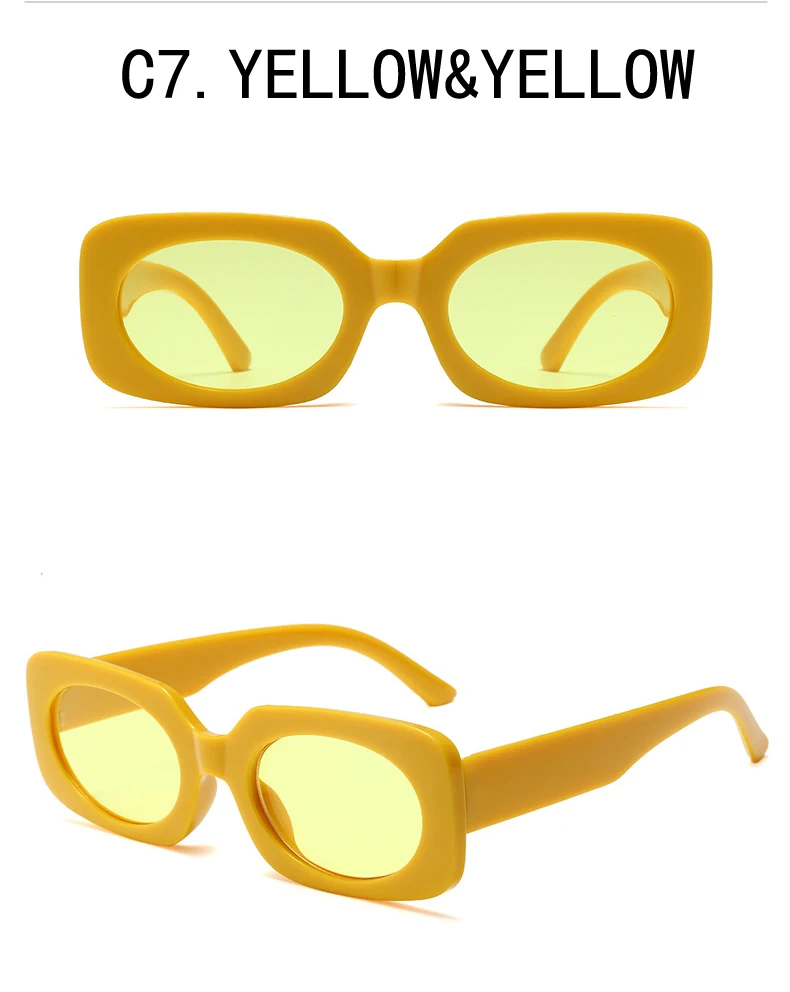 Vintage-Sonnenbrille mit quadratischem Rahmen, modisch, trendig, heiß, für Männer und Frauen, beliebt, Retro-Hip-Hop, weiblich – Detail 12