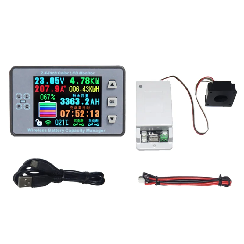 

VAC8810F 2.4 Inch Wireless Voltage Meter+Measurement Box Coulometer Capacity Power Detector 120V 100A Tester Monitor