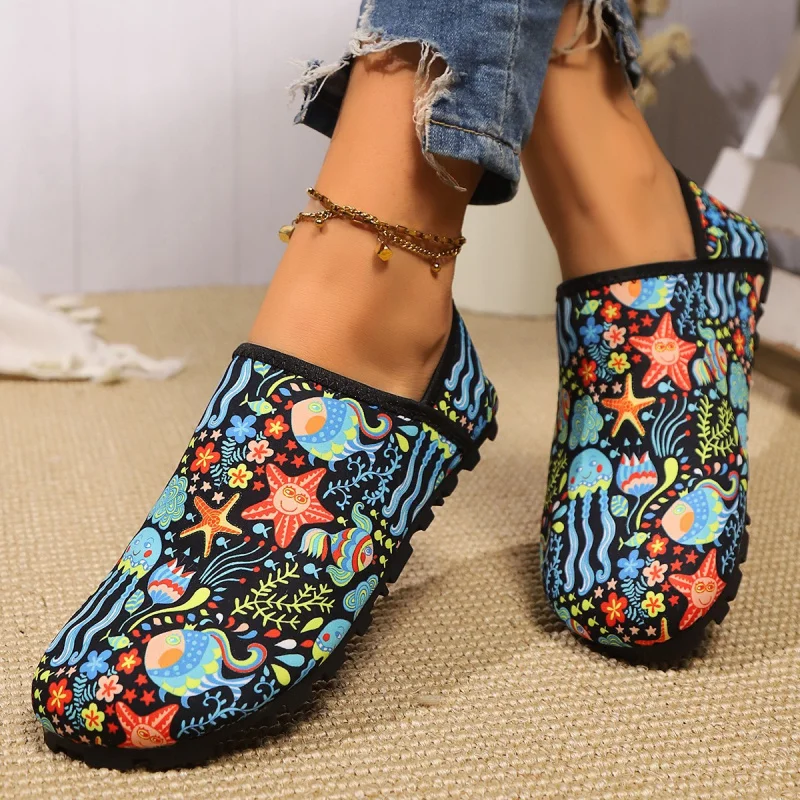 

2025Plus Size Casual Single Shoes for Women Ethnic Style Closed Heel Soft Sole Comfortable and Fashionable Women's Shoes