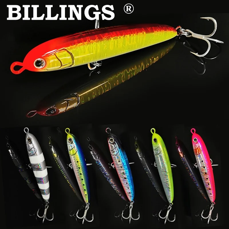BILLINGS Sinkender Bleistiftköder 10,5cm/40G Weitwurfköder für Schwarzbarsch und Wels Vibrierender Sinkender Realistischer Kunstköder